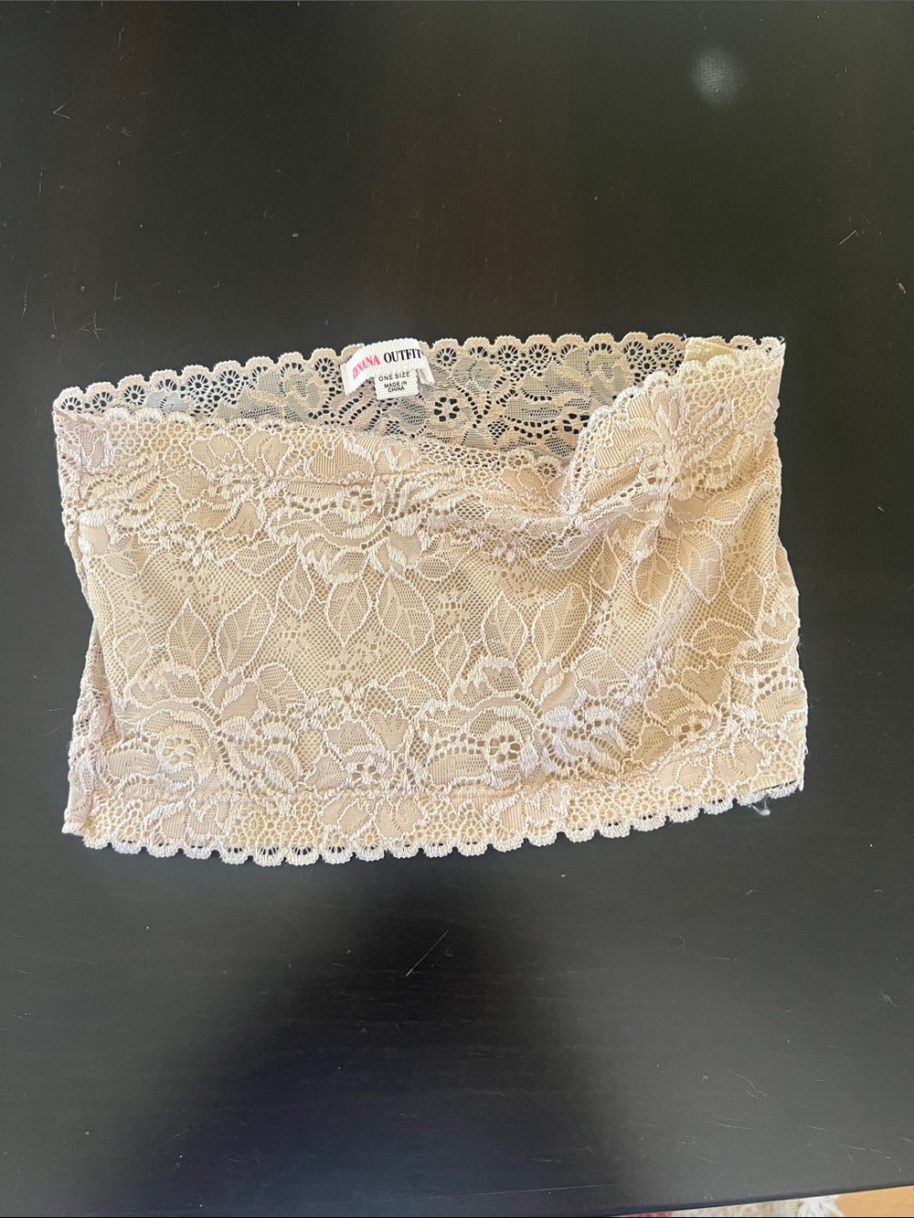 Zenana Outfitters Beige Lace Bandeau Bra